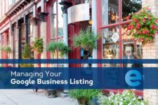 Photo of Local Business Storefront with Words: "Managing Your Google Business Listing"
